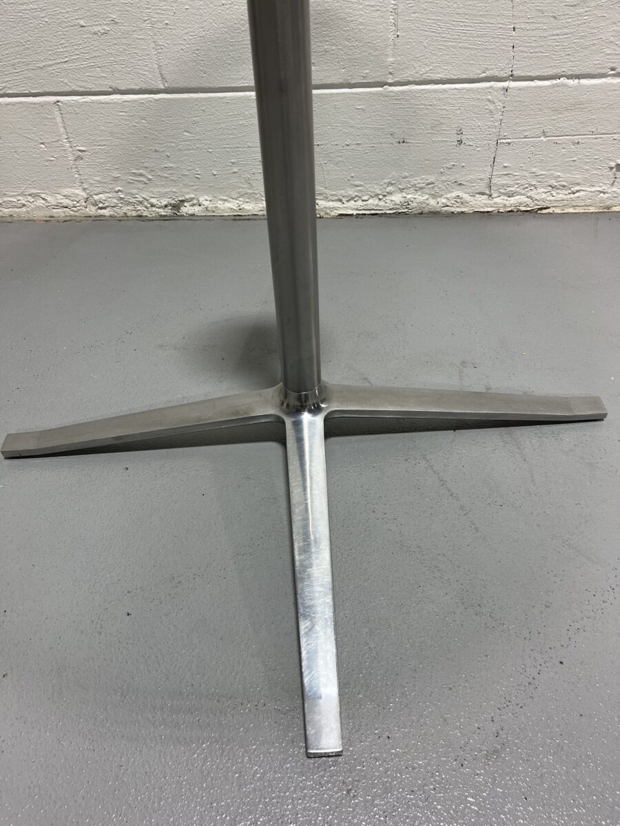 Vintage Glass and Aluminum Round Table - Used - Image 5