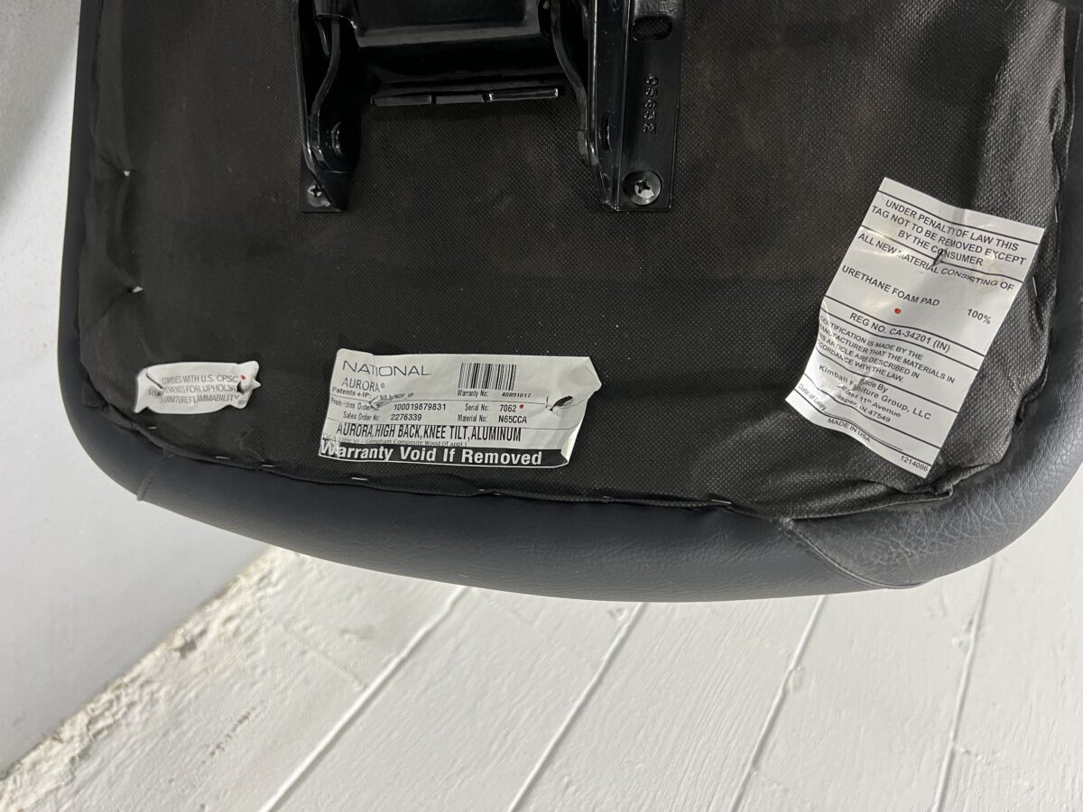 National Aurora High Back Knee Tilt Executive Chair - Used - Image 8