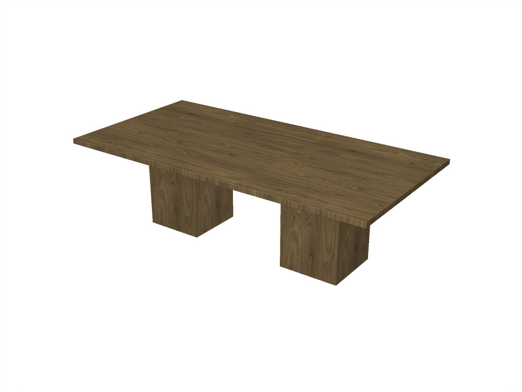 Homegrown Rectangular Conference Table with Cube Base (Multiple Colors Available)