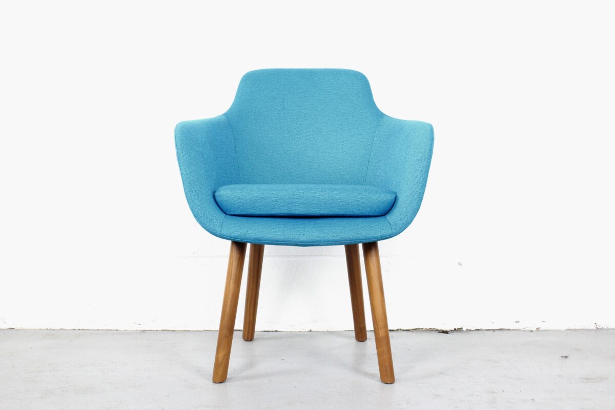 Upholstered Blue Accent Chair - Used - Image 2