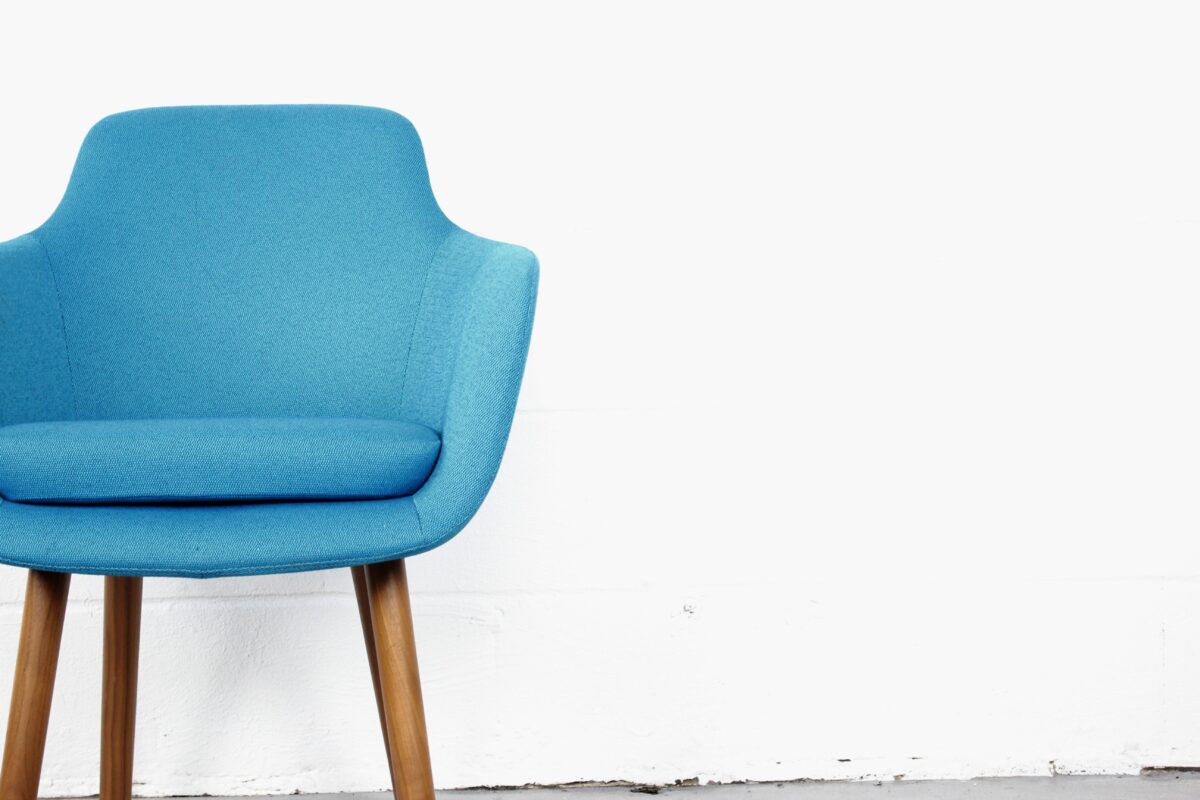 Upholstered Blue Accent Chair - Used - Image 6