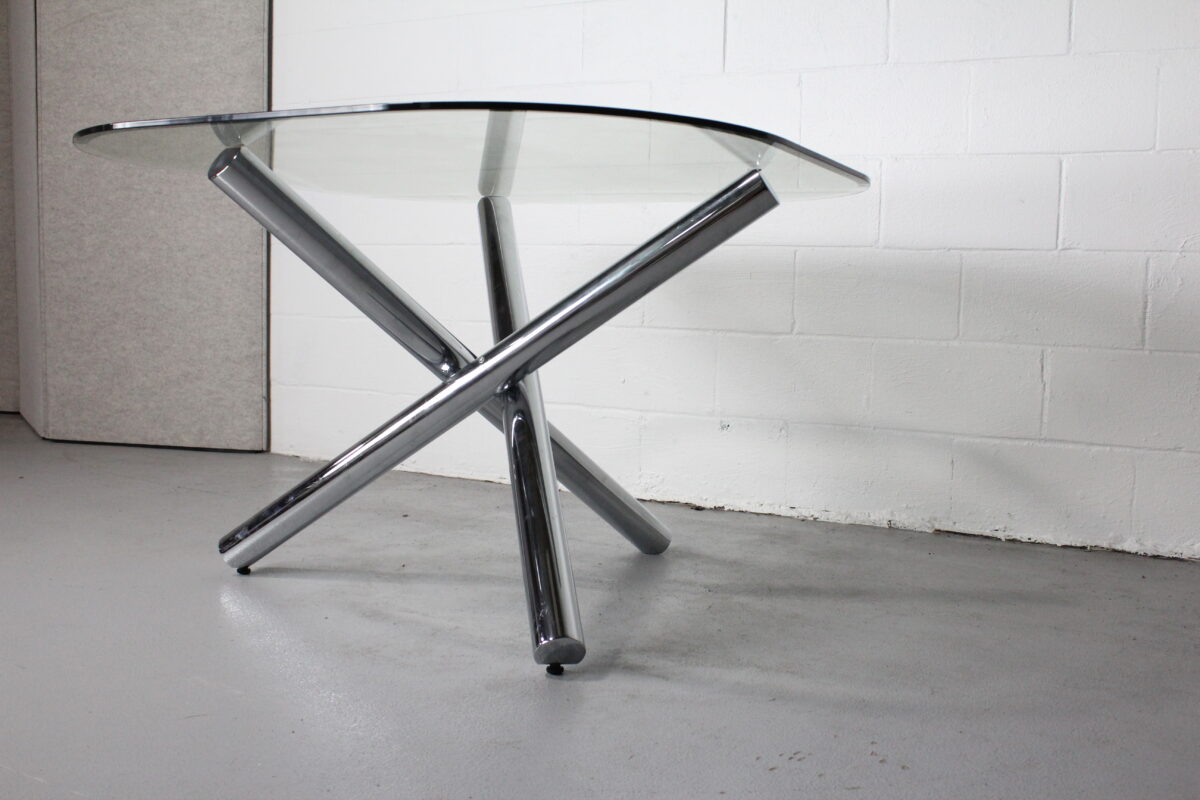 48'' Round Glass Table - Used - Image 2