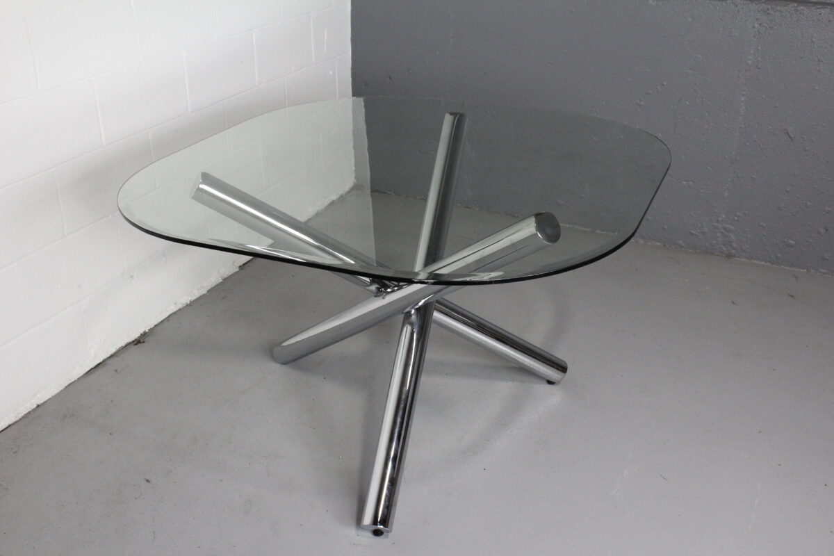 48'' Round Glass Table - Used - Image 4