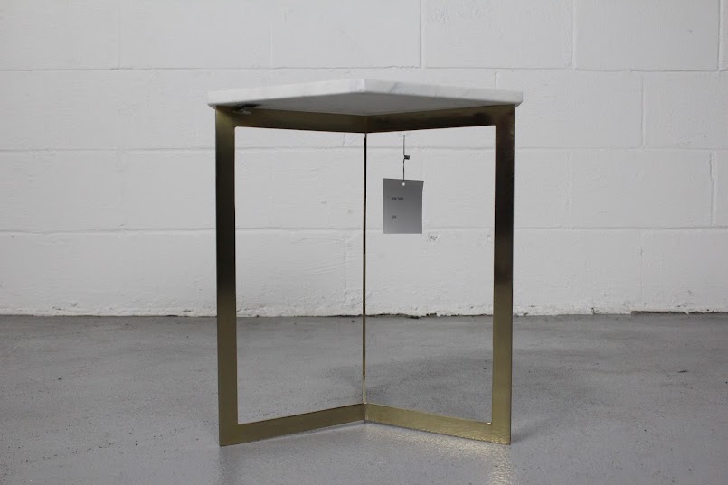 Modern Marble and Metal Accent Table - Used - Image 3