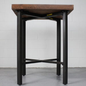 Industrial Reclaimed Wood Side Table with Steel Base - Used