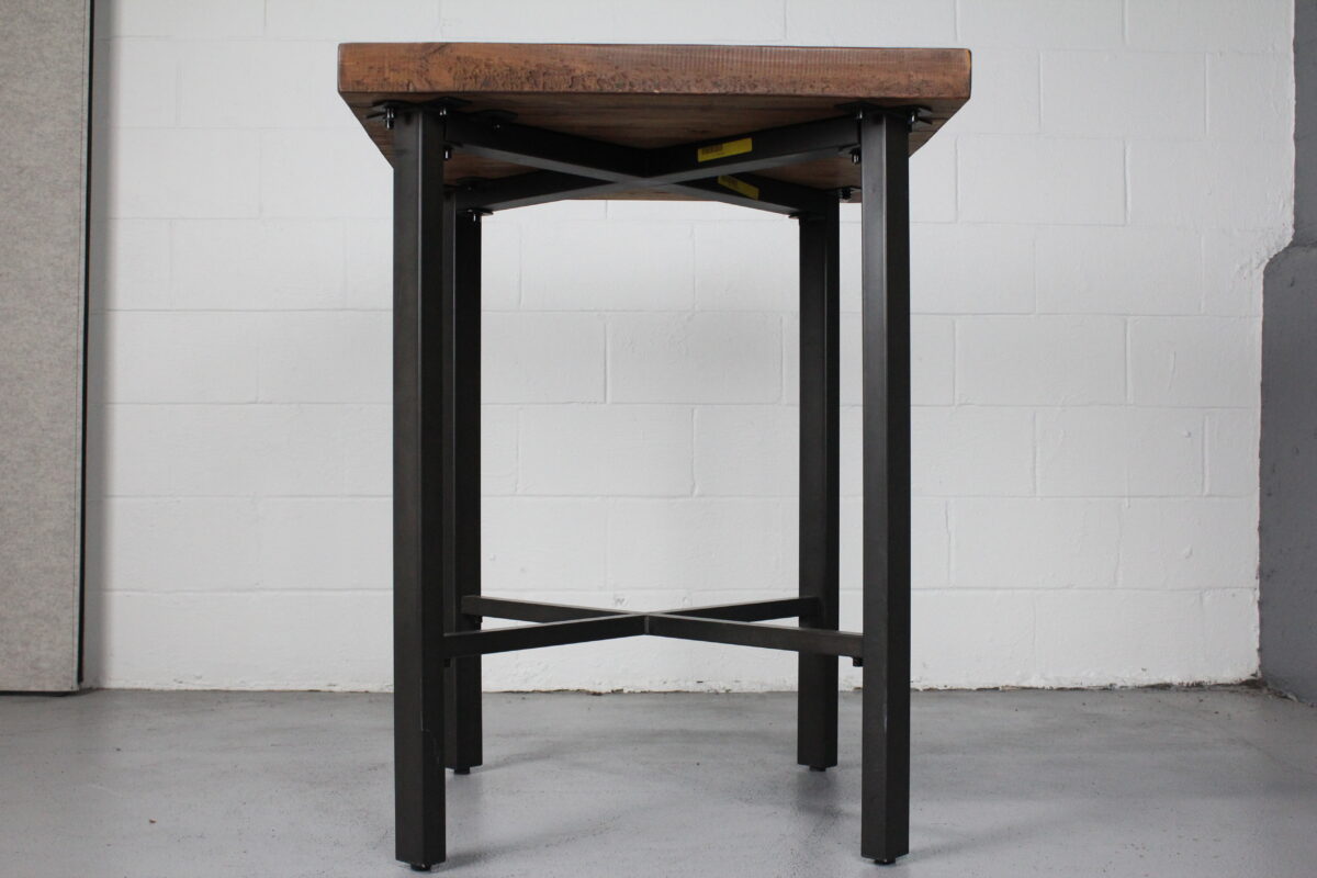 Industrial Reclaimed Wood Side Table with Steel Base - Used - Image 2