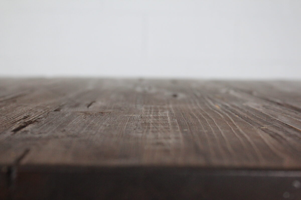 Industrial Reclaimed Wood Side Table with Steel Base - Used - Image 7