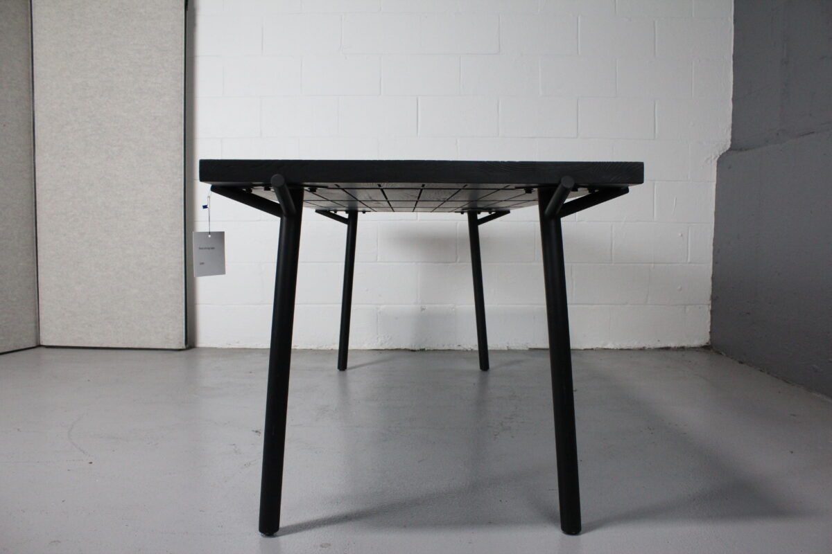 Black Modern Slatted Wood Conference Table – Used - Image 12