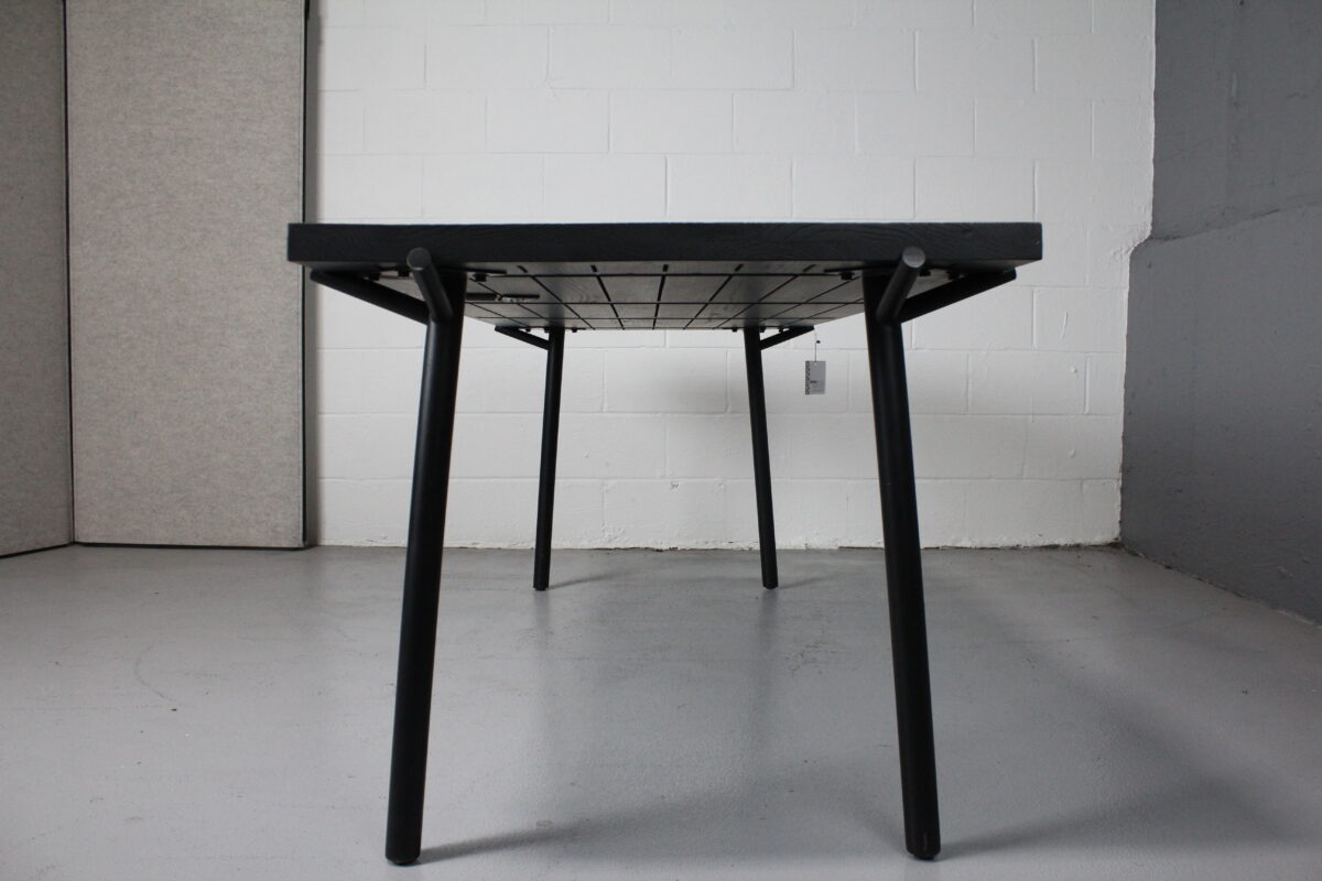 Black Modern Slatted Wood Conference Table – Used - Image 10