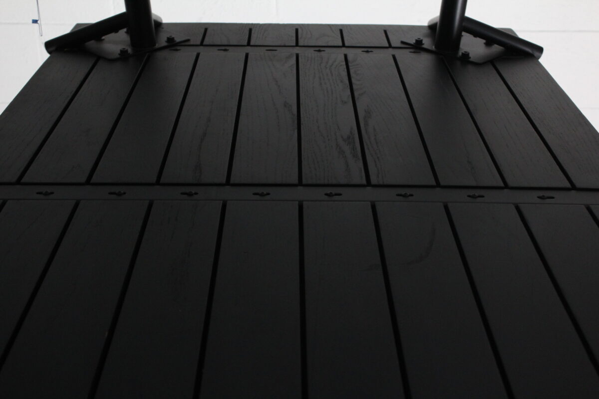 Black Modern Slatted Wood Conference Table – Used - Image 3