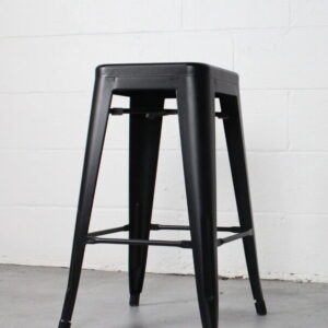 Stackable Black Metal Counter Stool - Used