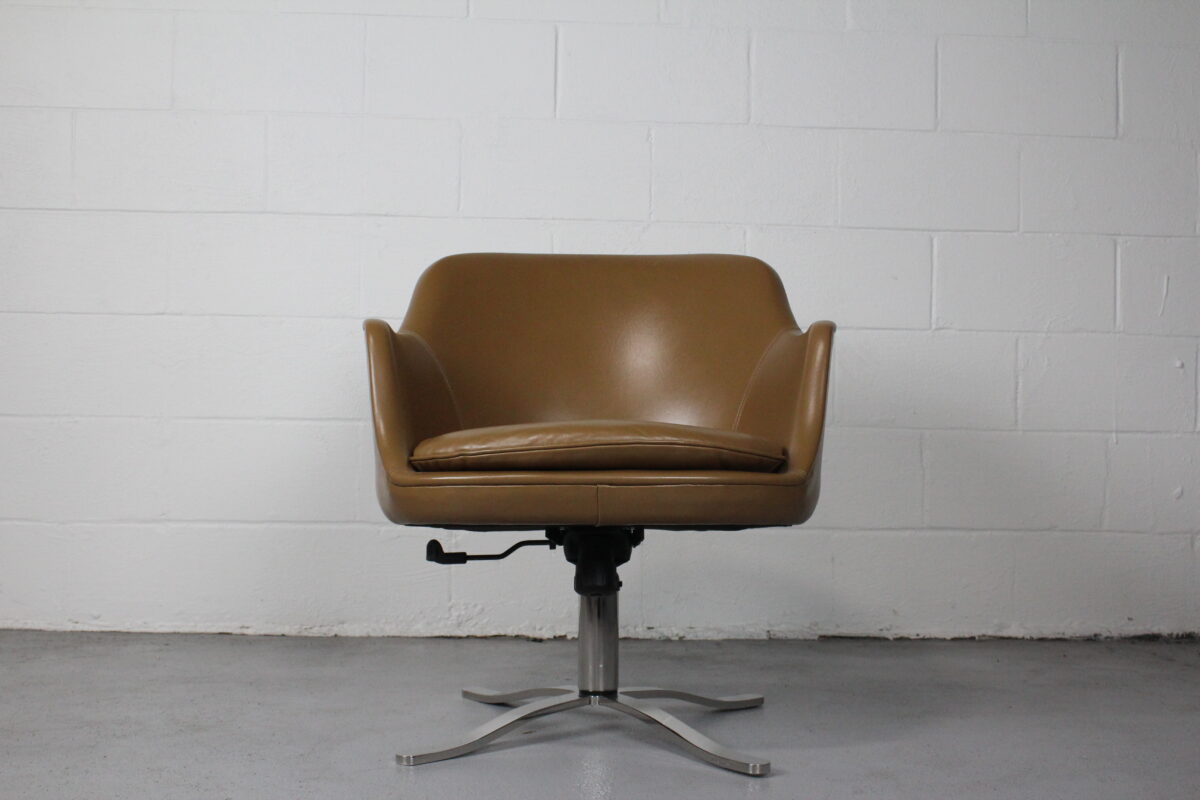 Nicos Zographos Leather Swivel Desk Chair - Used - Image 2