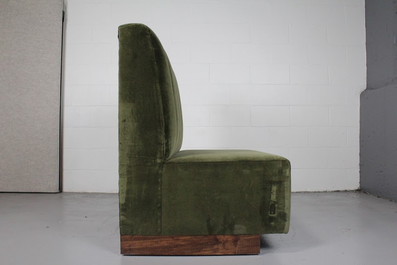 Green Velvet Armless Banquette Booth - Used - Image 5