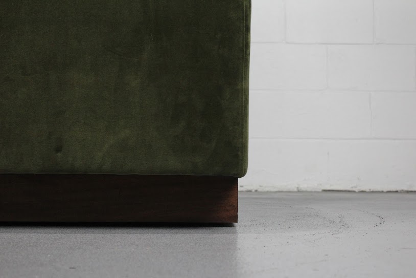 Green Velvet Armless Banquette Booth - Used - Image 8