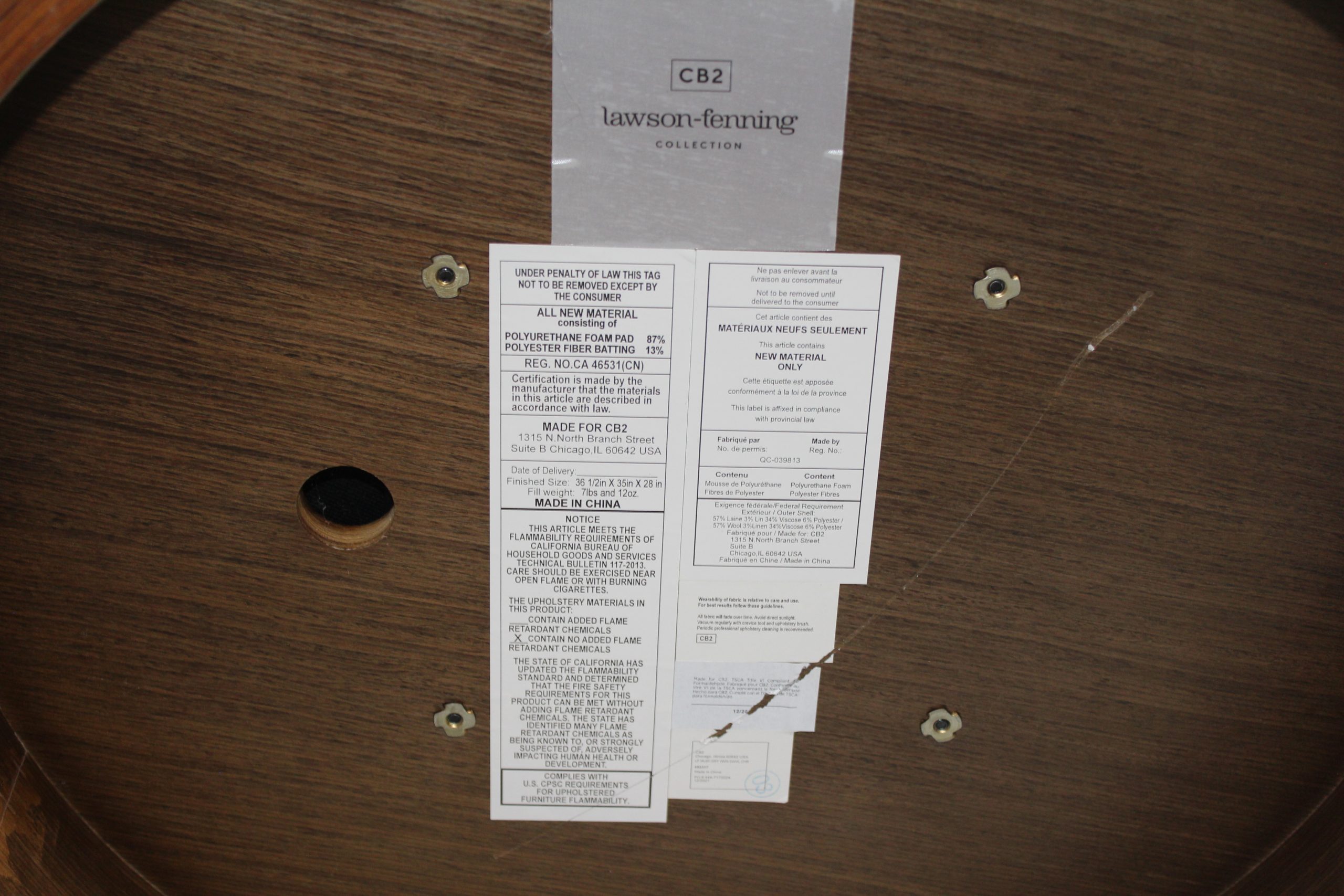 CB2 Muir Swivel Chair Hatch - Used - Image 5