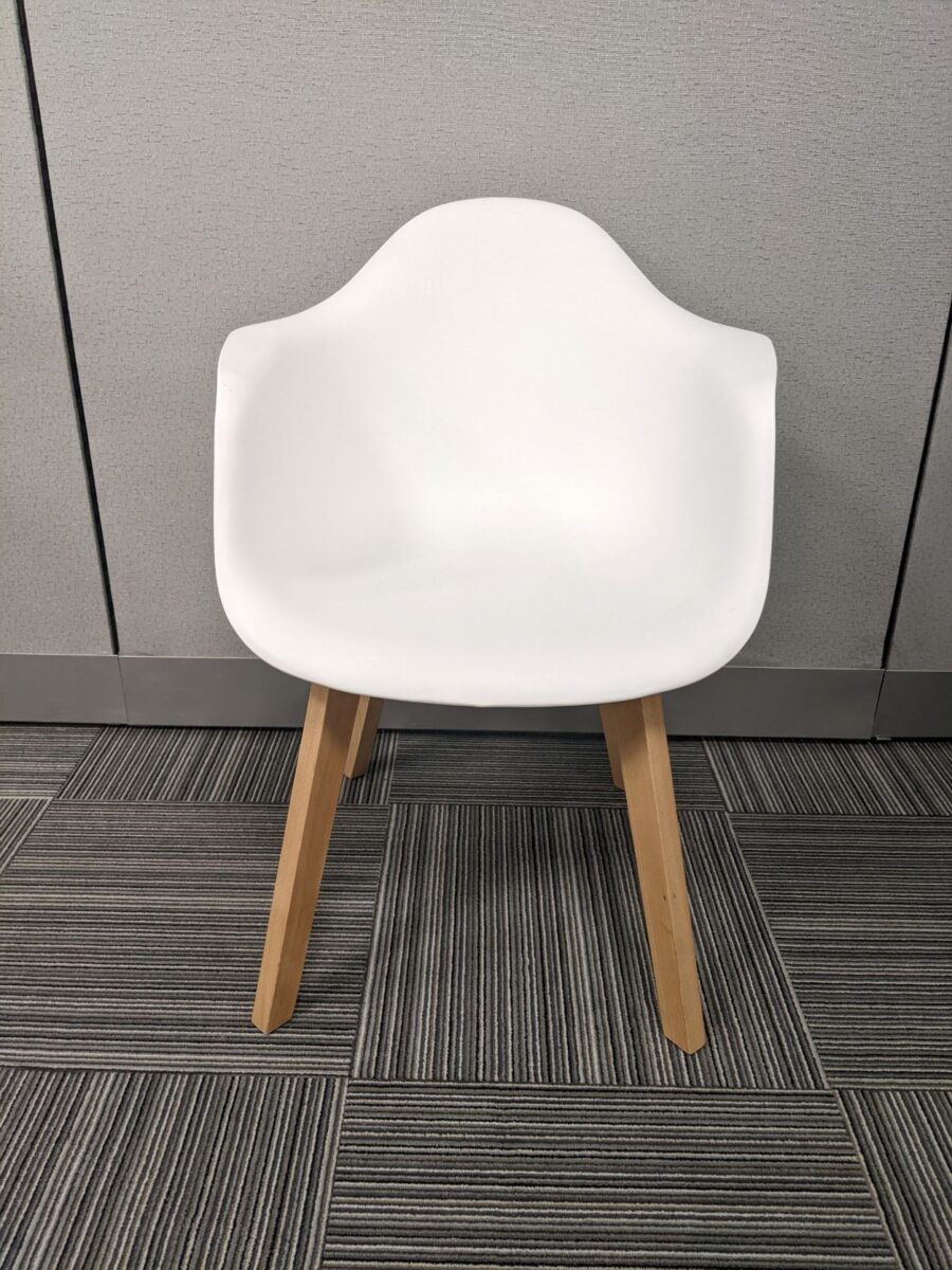 Modern White Plastic Armchair - Used - Image 2