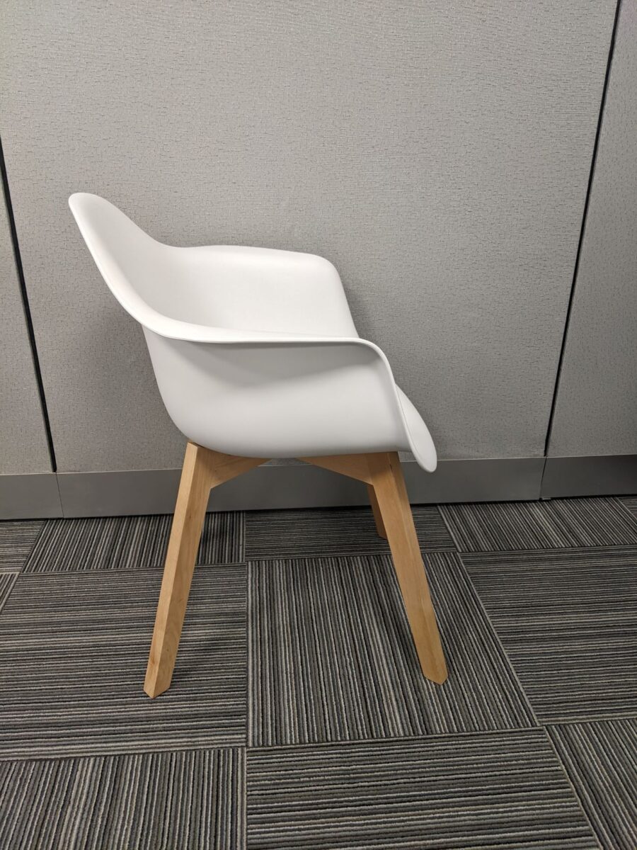 Modern White Plastic Armchair - Used - Image 3