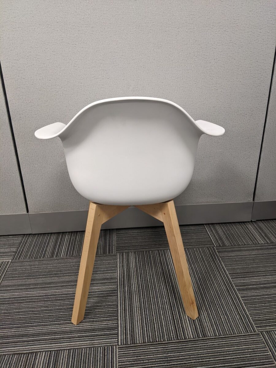 Modern White Plastic Armchair - Used - Image 4