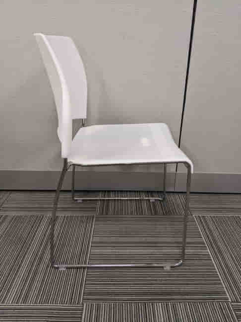 Allsteel Nimble White Side Chair - Used - Image 2