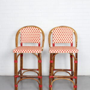 Vintage Italian Woven Rattan Bar Stool - Used