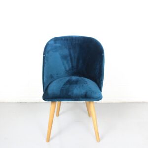 Blue Velvet Lounge Chair - Used