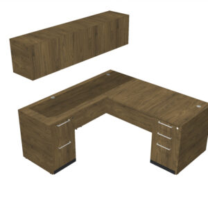 Homegrown L-Shape Desk + Wall Mount Hutch (Multiple Colors Available)