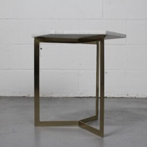 Modern Marble and Metal Accent Table - Used